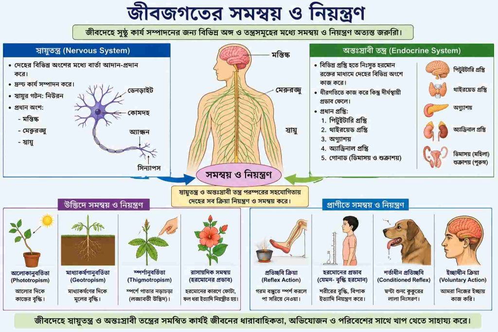 জীবজগতের সমন্বয় ও নিয়ন্ত্রণ